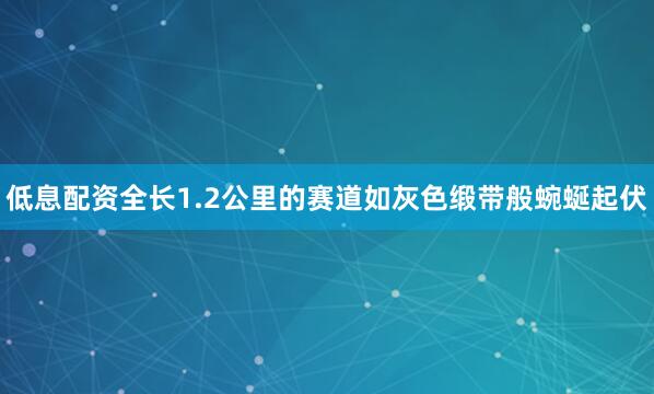 低息配资全长1.2公里的赛道如灰色缎带般蜿蜒起伏